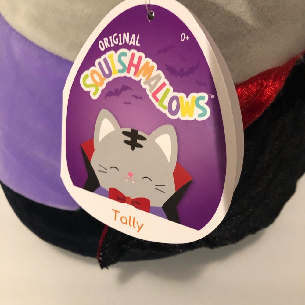 Kelly Toys Squishmallows 13" Tally Cat Halloween Vampire Purple Grey c. 2021 - Picture 4 of 17